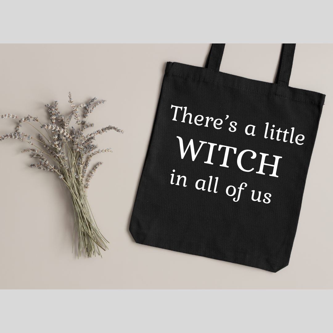 100% Cotton Tote Bag – "There’s a Little Witch in All of Us"