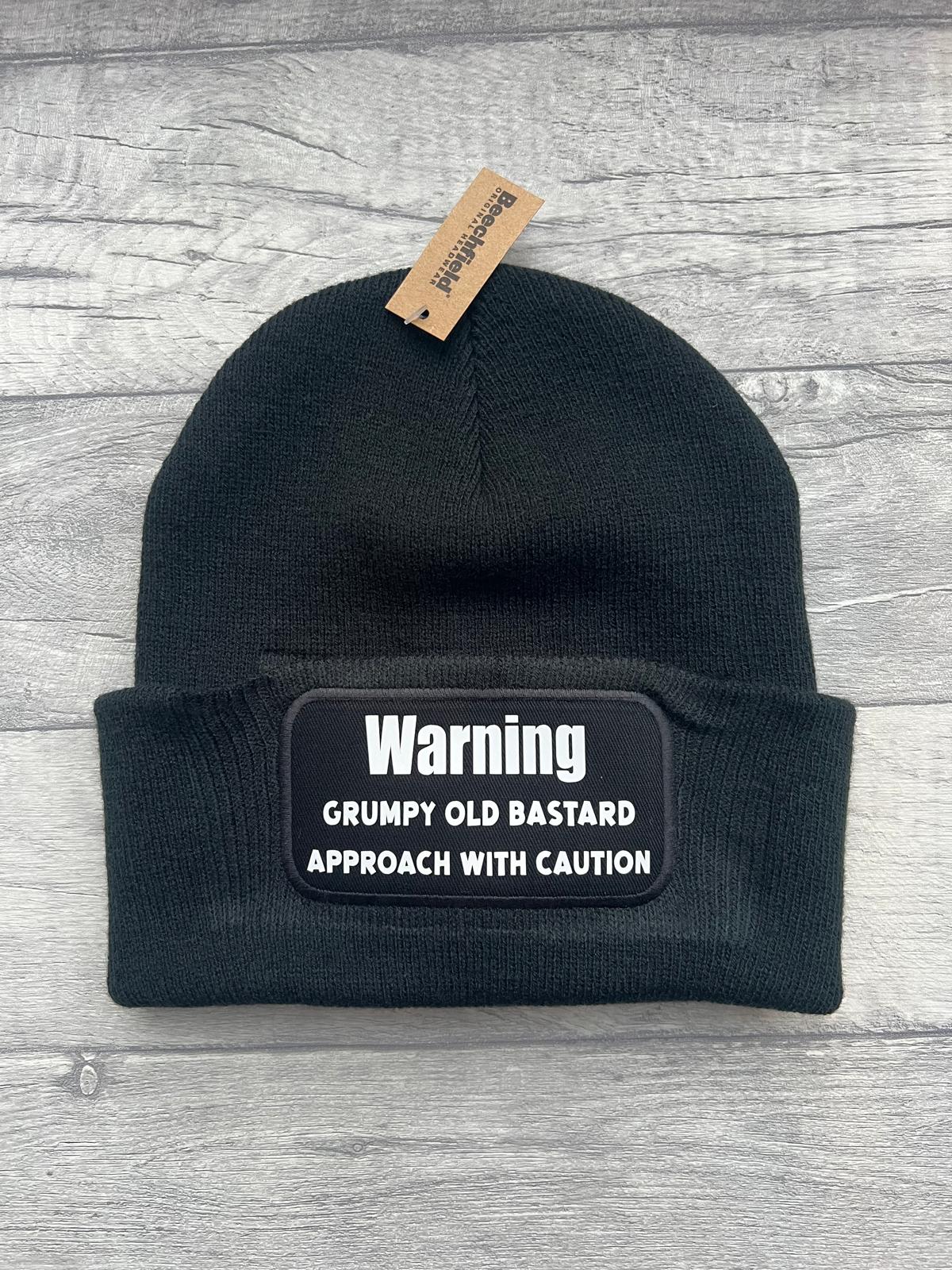 Beanie Hat – WARNING: Grumpy Old Bastard – Approach With Caution