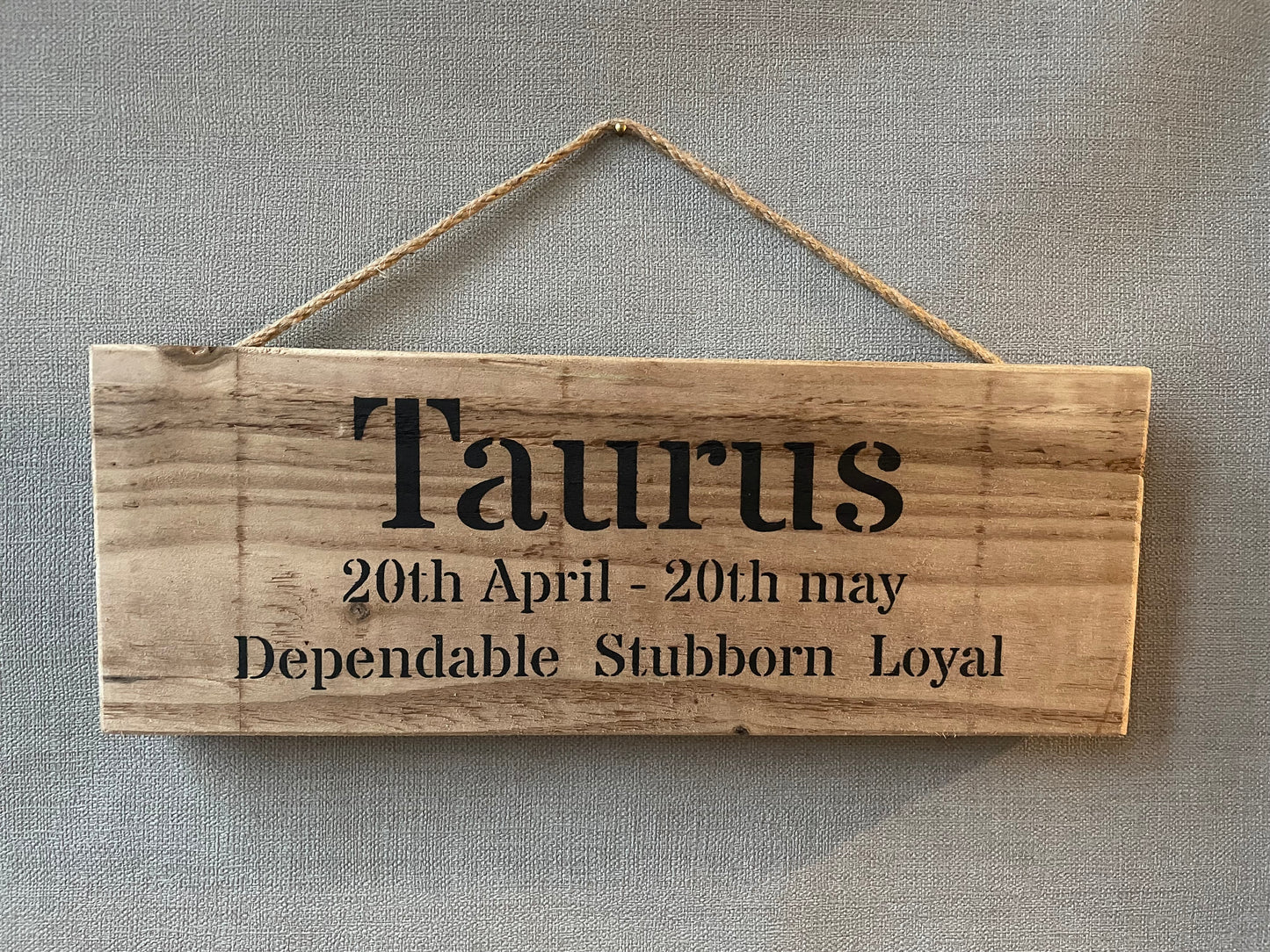 Handmade Wooden Sign – Zodiac Sign Taurus (20th April – 20th May)
