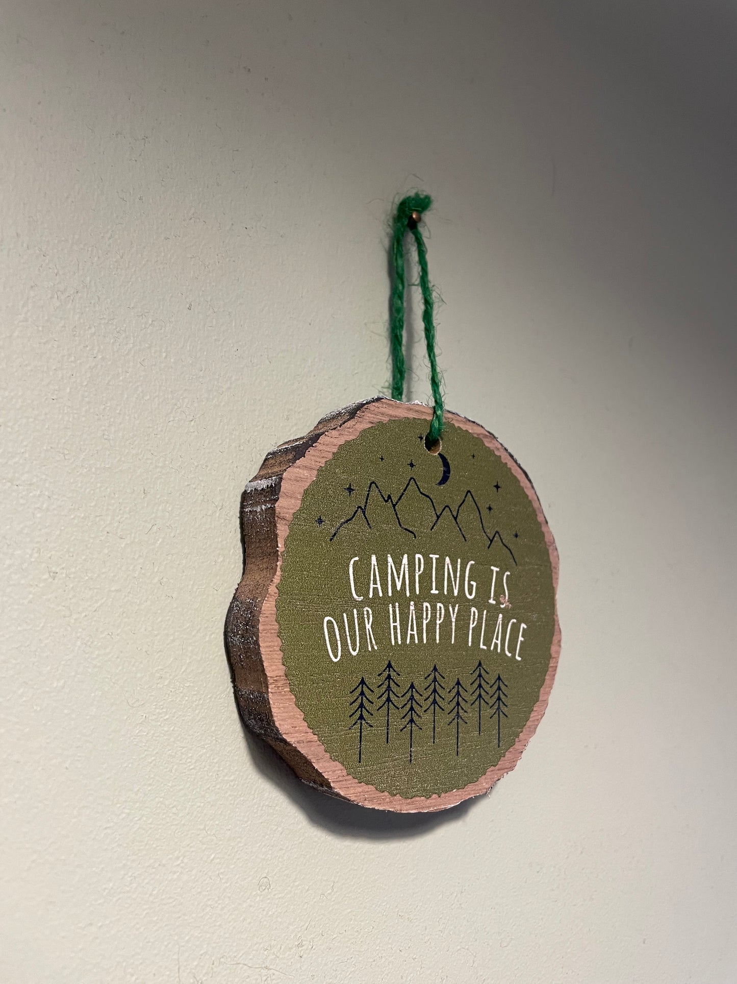 Happy Camper Wooden Slice Signs