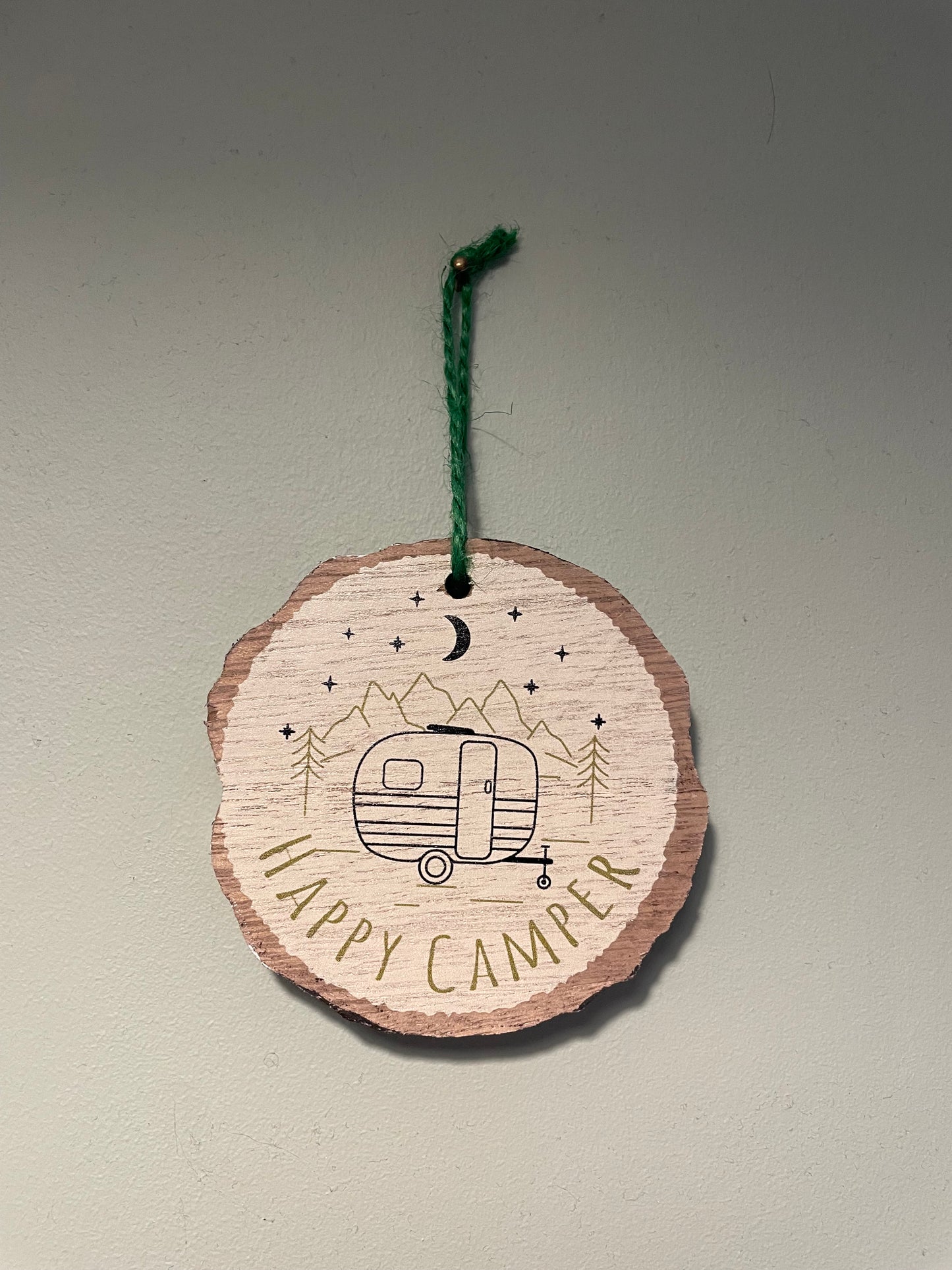 Happy Camper Wooden Slice Signs
