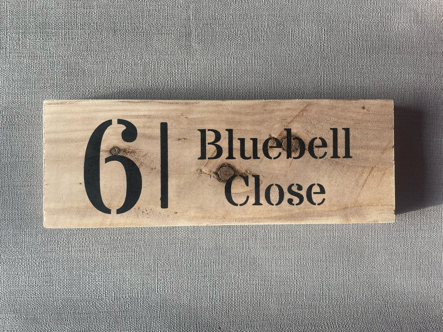 Handmade persoalised wooden house sign (Number & Name)