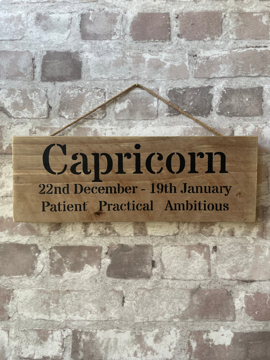 Handmade wooden sign (Capricorn)