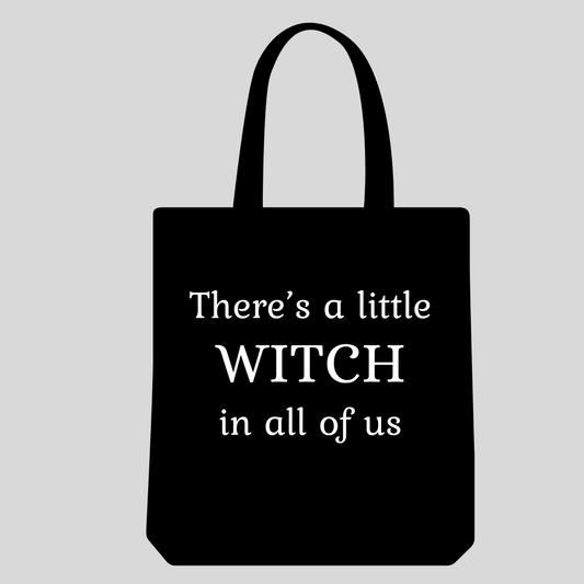 100% Cotton Tote Bag – "There’s a Little Witch in All of Us"