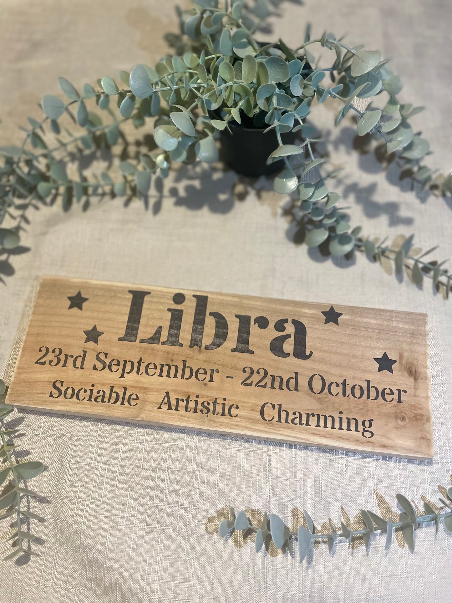 Handmade wooden sign - Libra