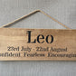 Handmade wooden sign (Leo)