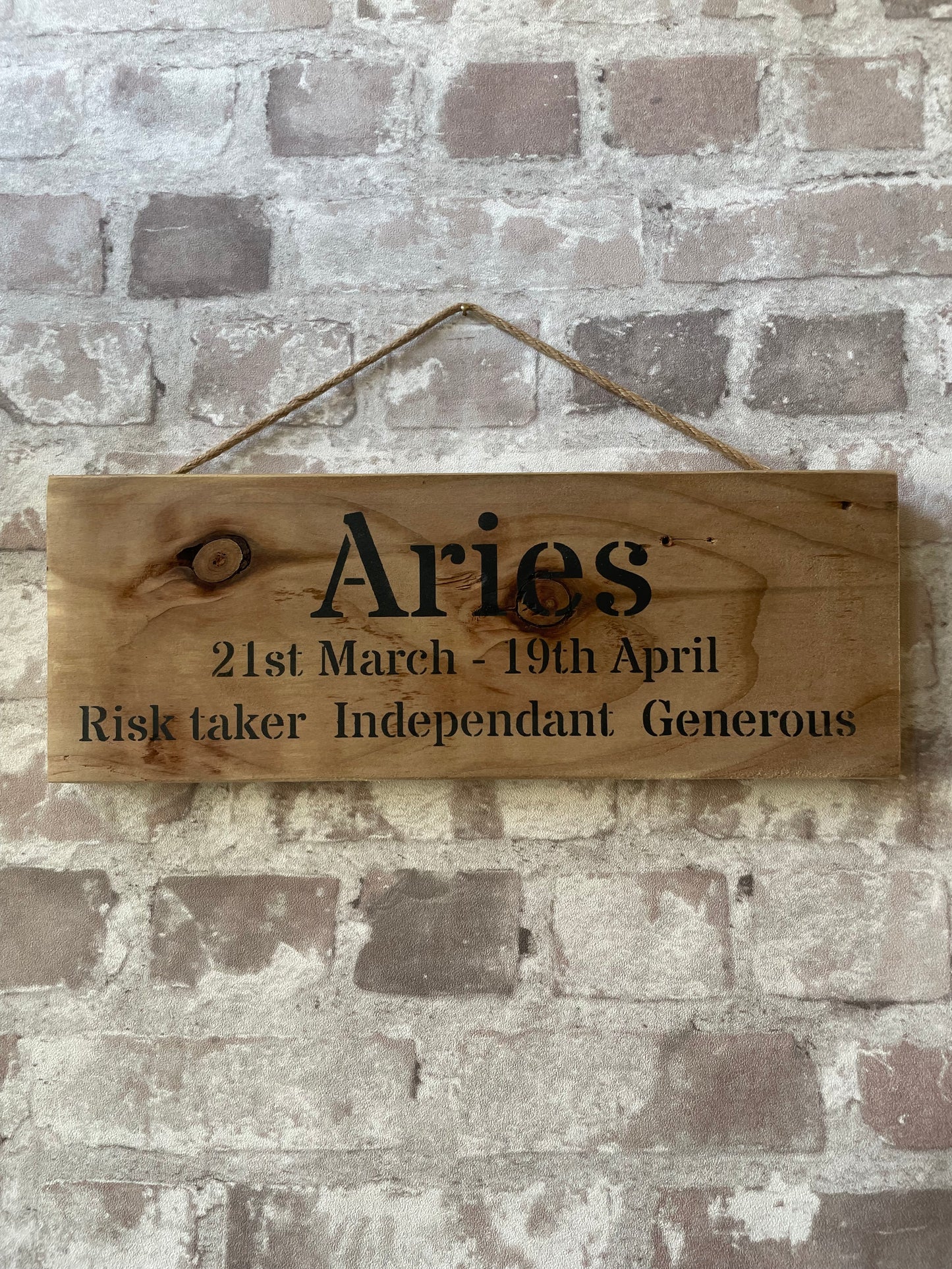 Handmade wooden sign (Aries)