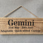 Handmade wooden sign (Gemini)