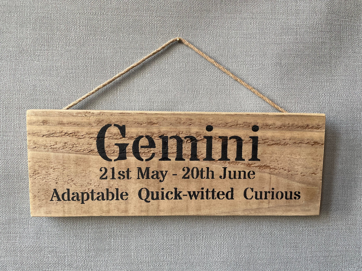 Handmade wooden sign (Gemini)