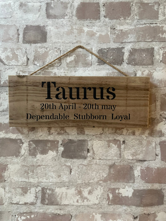 Handmade wooden sign (Taurus)