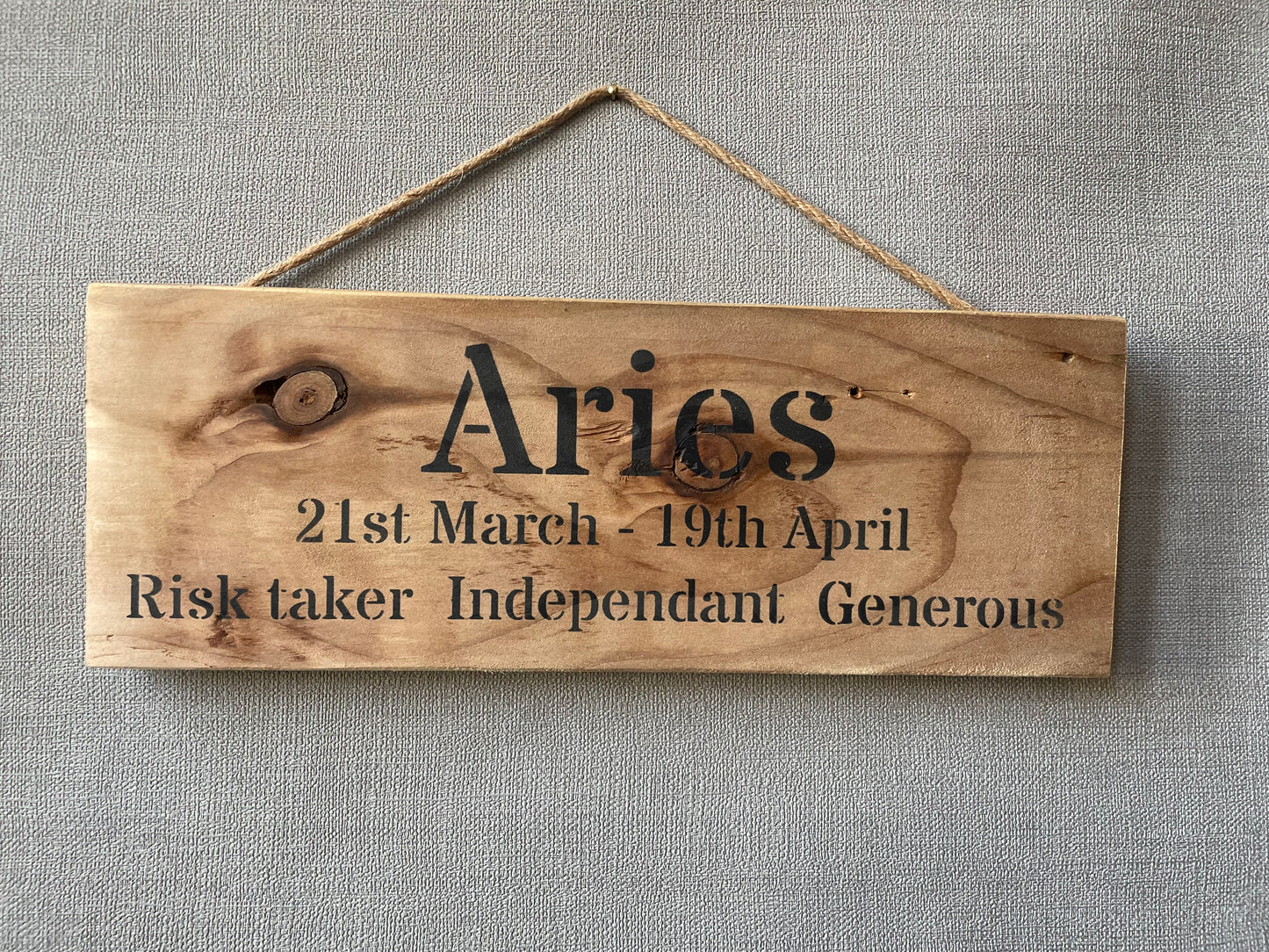 Handmade wooden sign (Aries)