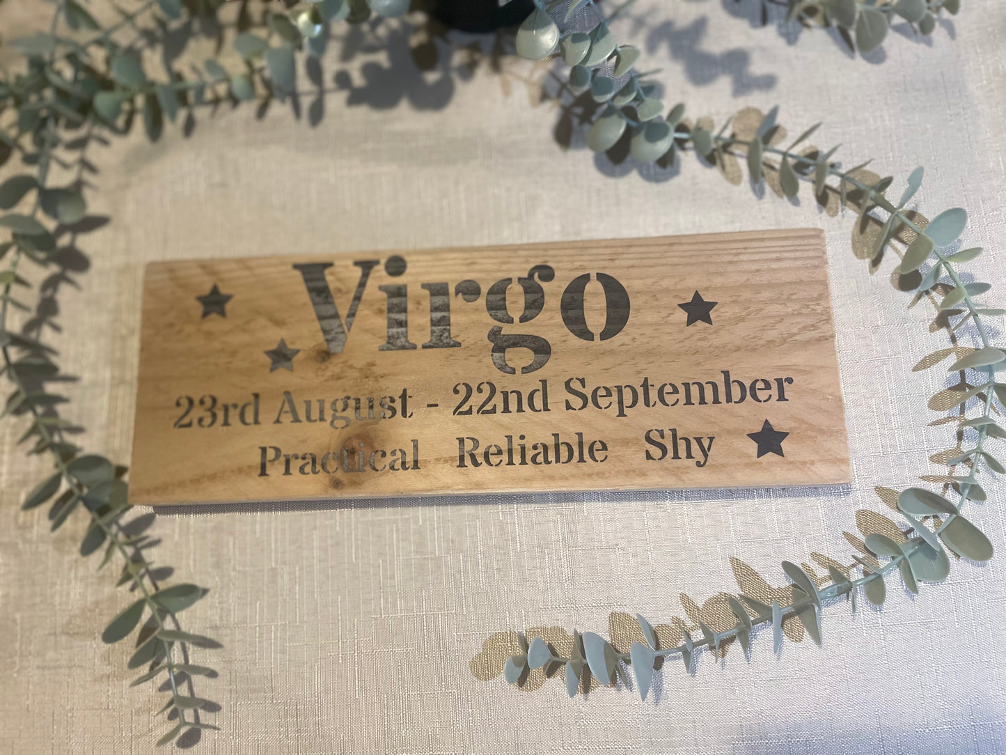 Handmade wooden sign - Virgo