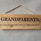 Handmade wooden sign (GRANDPARENTS So easy to operate even a child can do it)