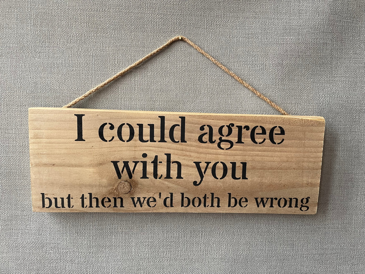 Handmade wooden sign - (I could agree with you but then we'd both be wrong)