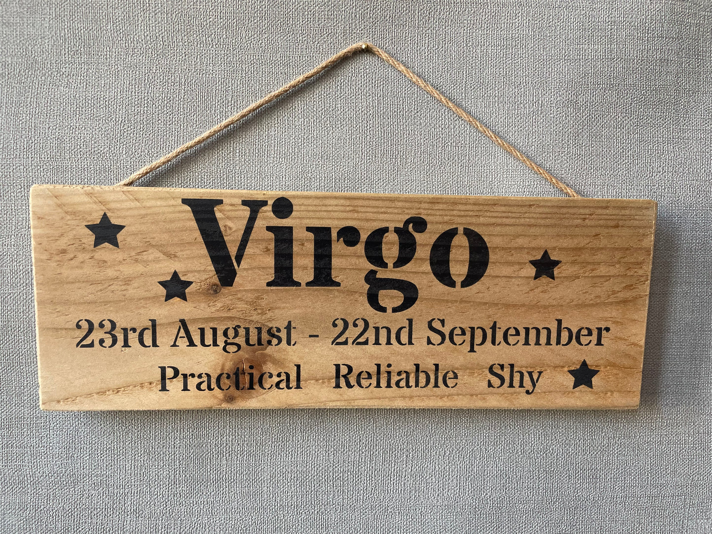 Handmade wooden sign - Virgo