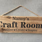 Handmade wooden sign ("Your name" Craft Room Imagine - Create - Inspire)