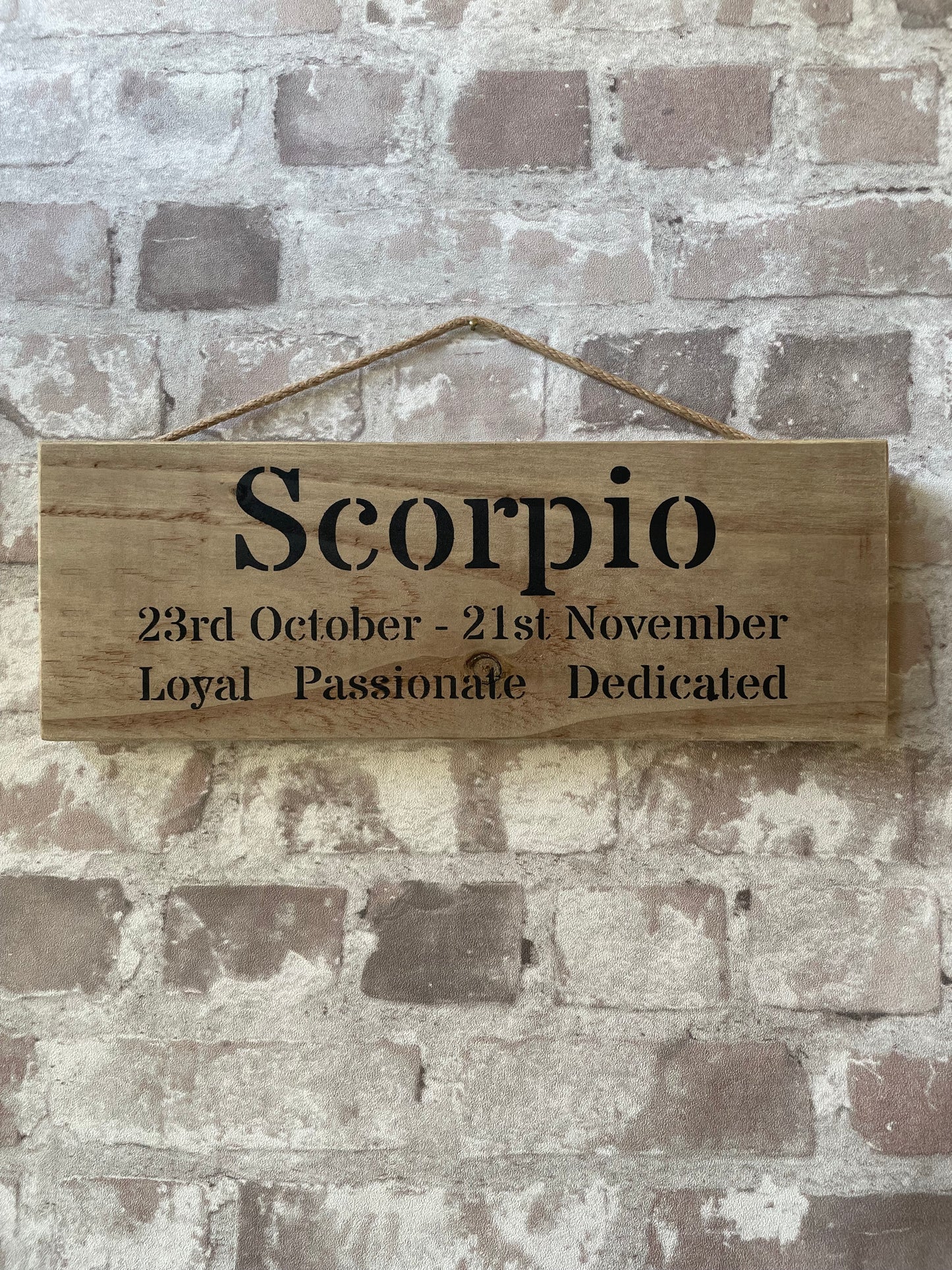 Handmade wooden sign (Scorpio)