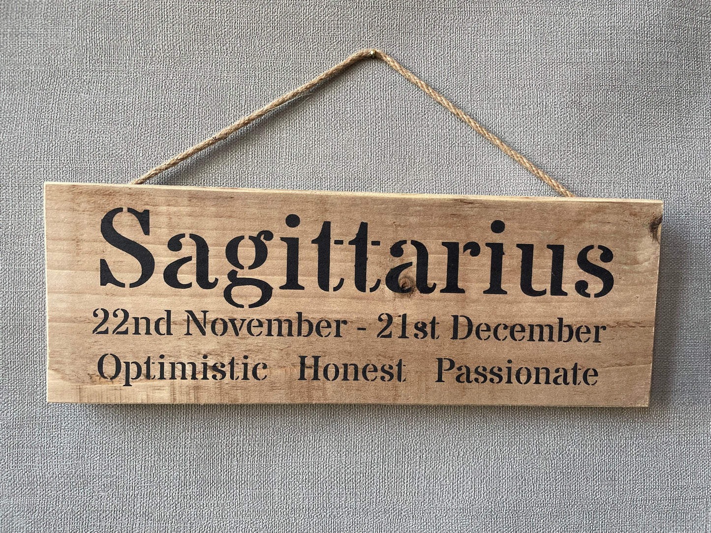 Handmade wooden sign (Sagittarius)