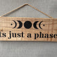 Handmade wooden sign (It's just a phase)