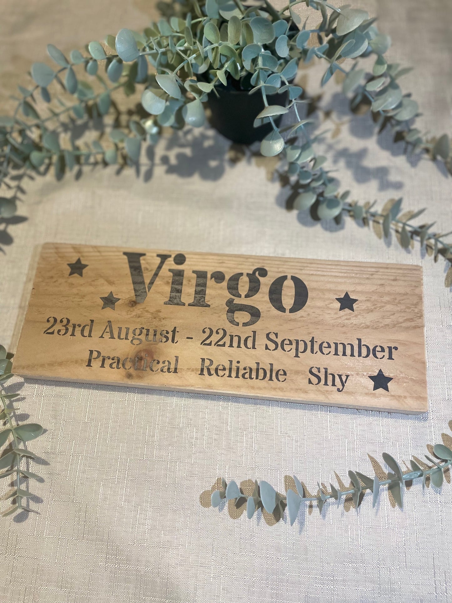 Handmade wooden sign - Virgo