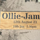 Handmade Newborn Personalised Wooden Sign