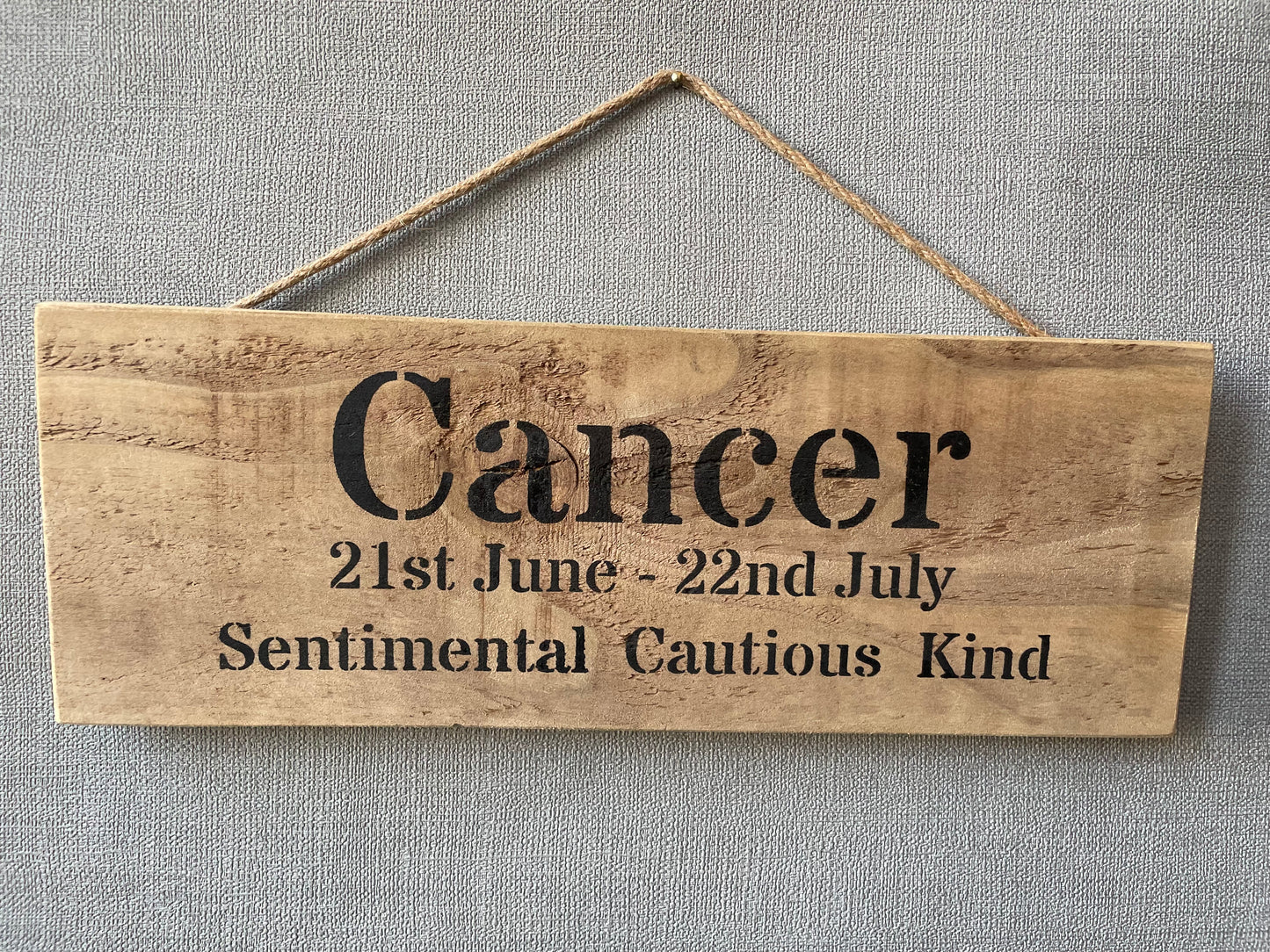 Handmade wooden sign (Cancer)