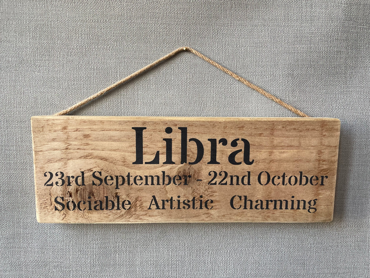 Handmade wooden sign - Libra