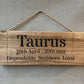 Handmade wooden sign (Taurus)