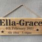 Handmade Newborn Personalised Wooden Sign