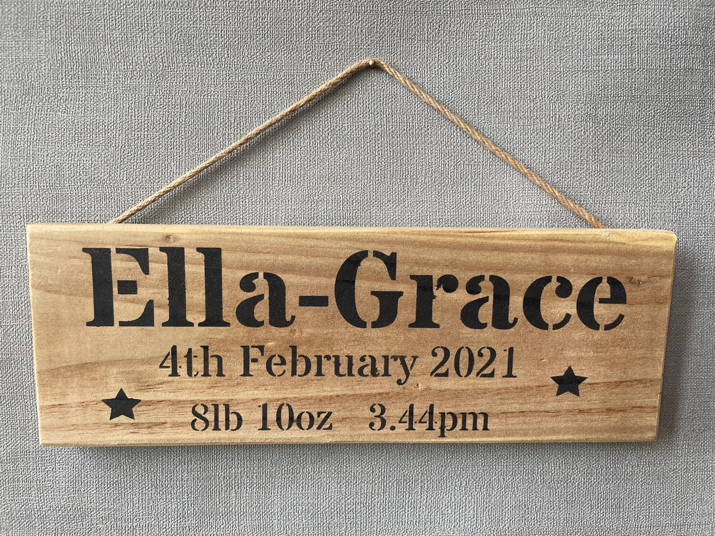 Handmade Newborn Personalised Wooden Sign