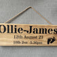 Handmade Newborn Personalised Wooden Sign