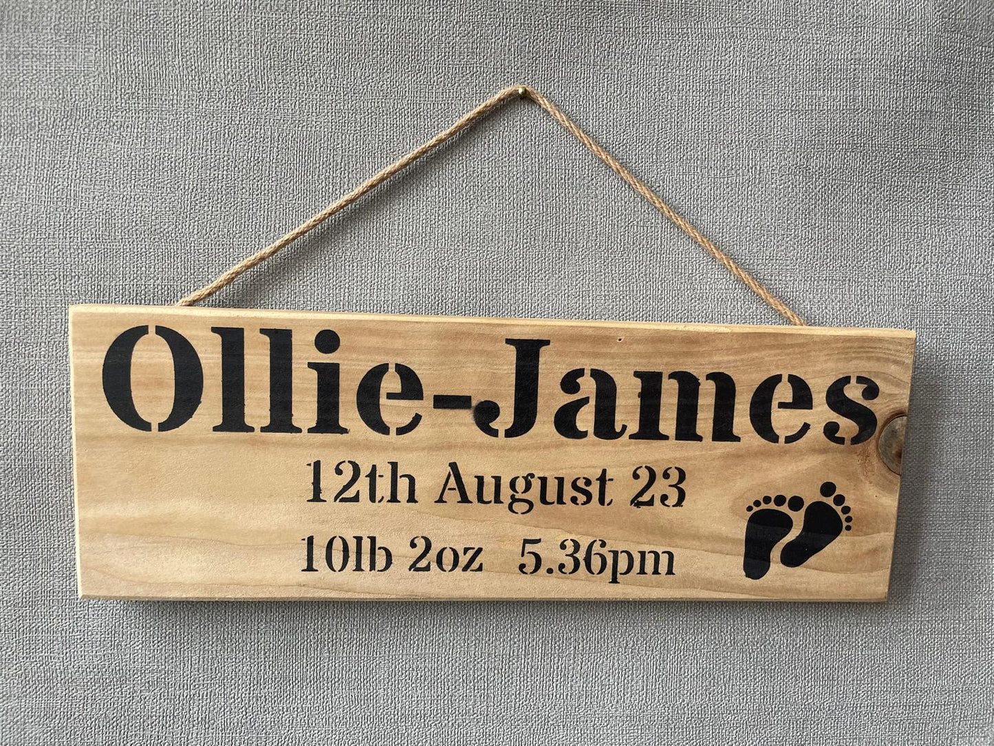 Handmade Newborn Personalised Wooden Sign