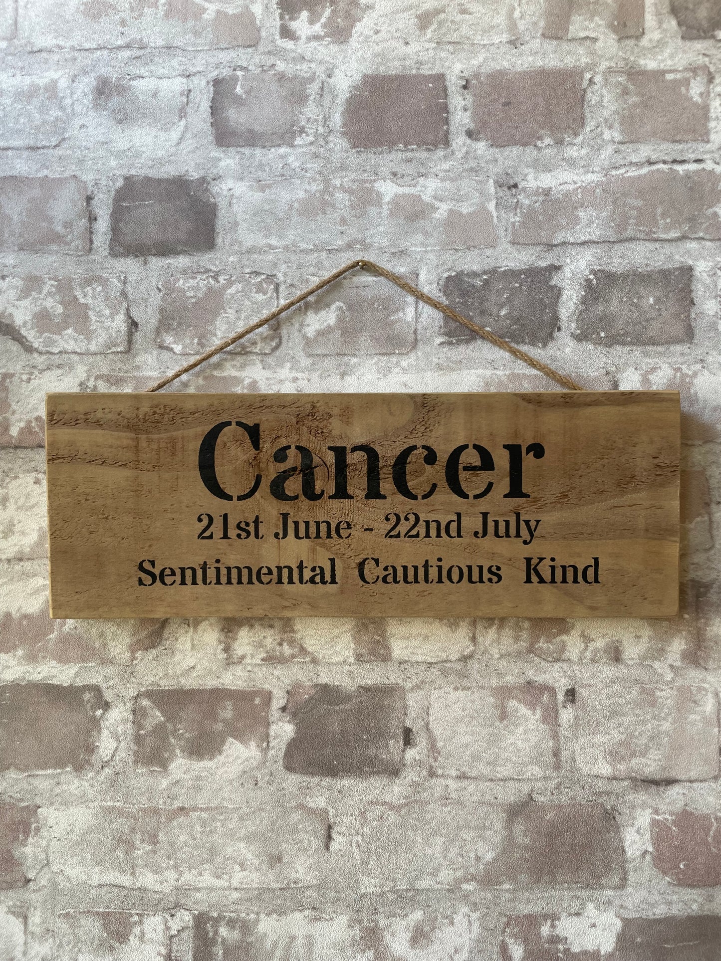 Handmade wooden sign (Cancer)