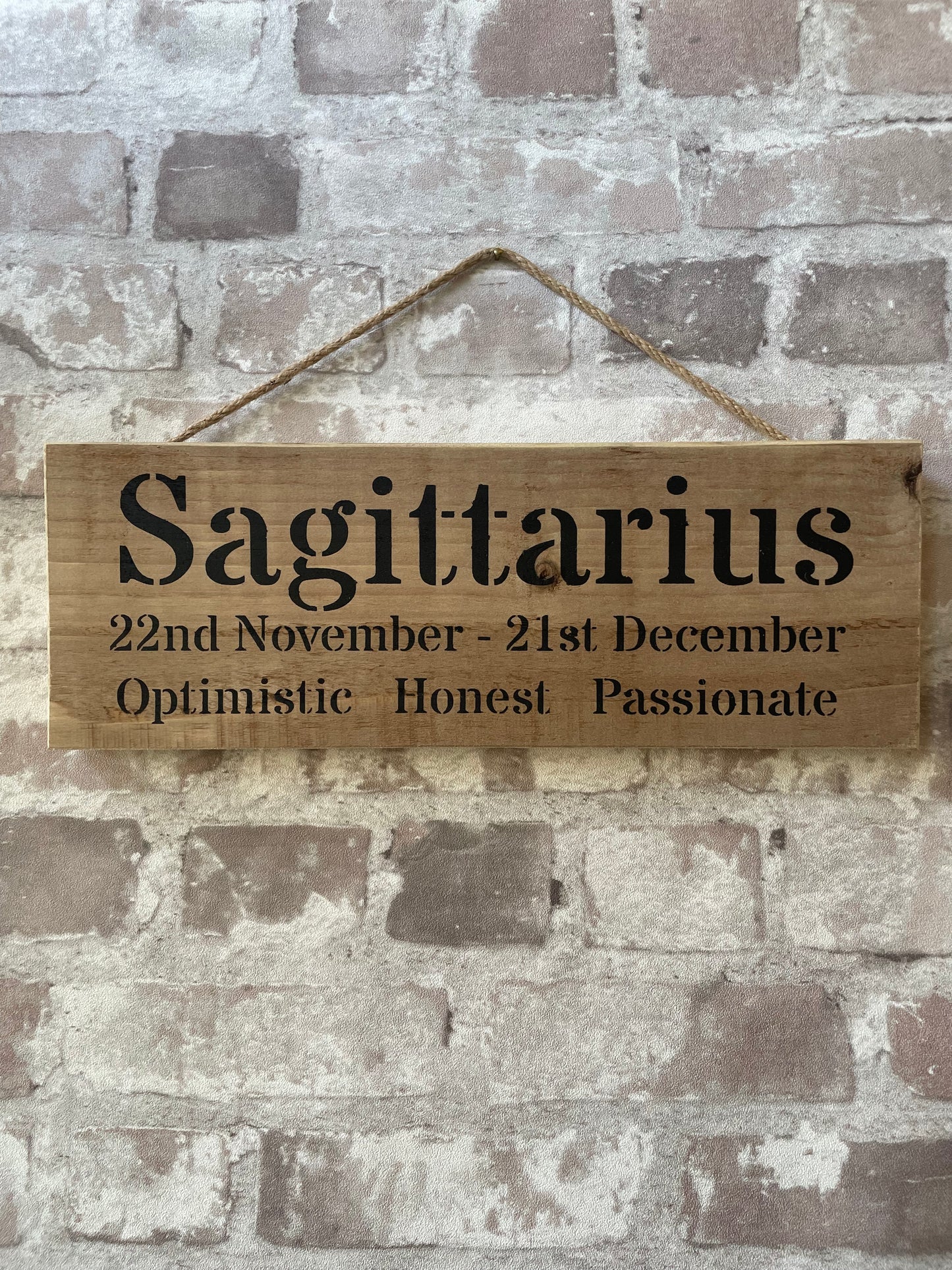 Handmade wooden sign (Sagittarius)