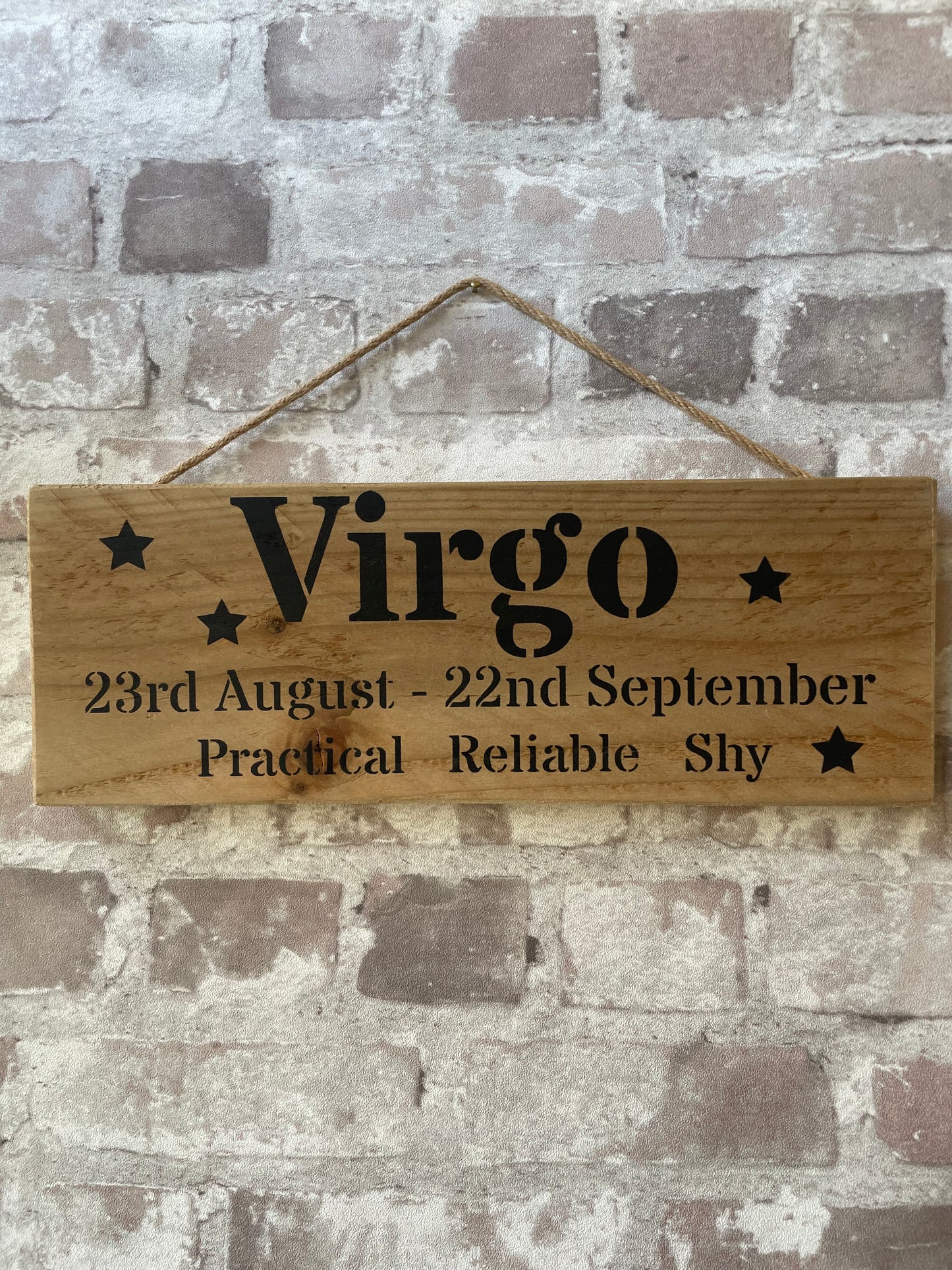 Handmade wooden sign - Virgo