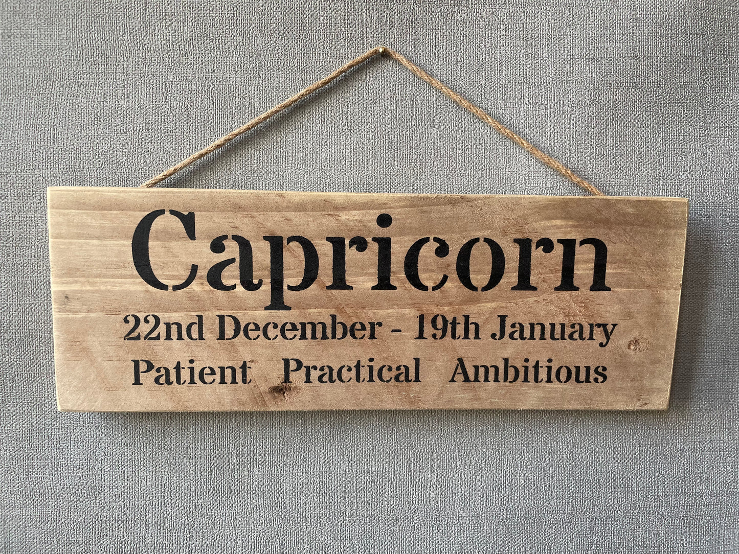 Handmade wooden sign (Capricorn)