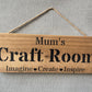 Handmade wooden sign ("Your name" Craft Room Imagine - Create - Inspire)