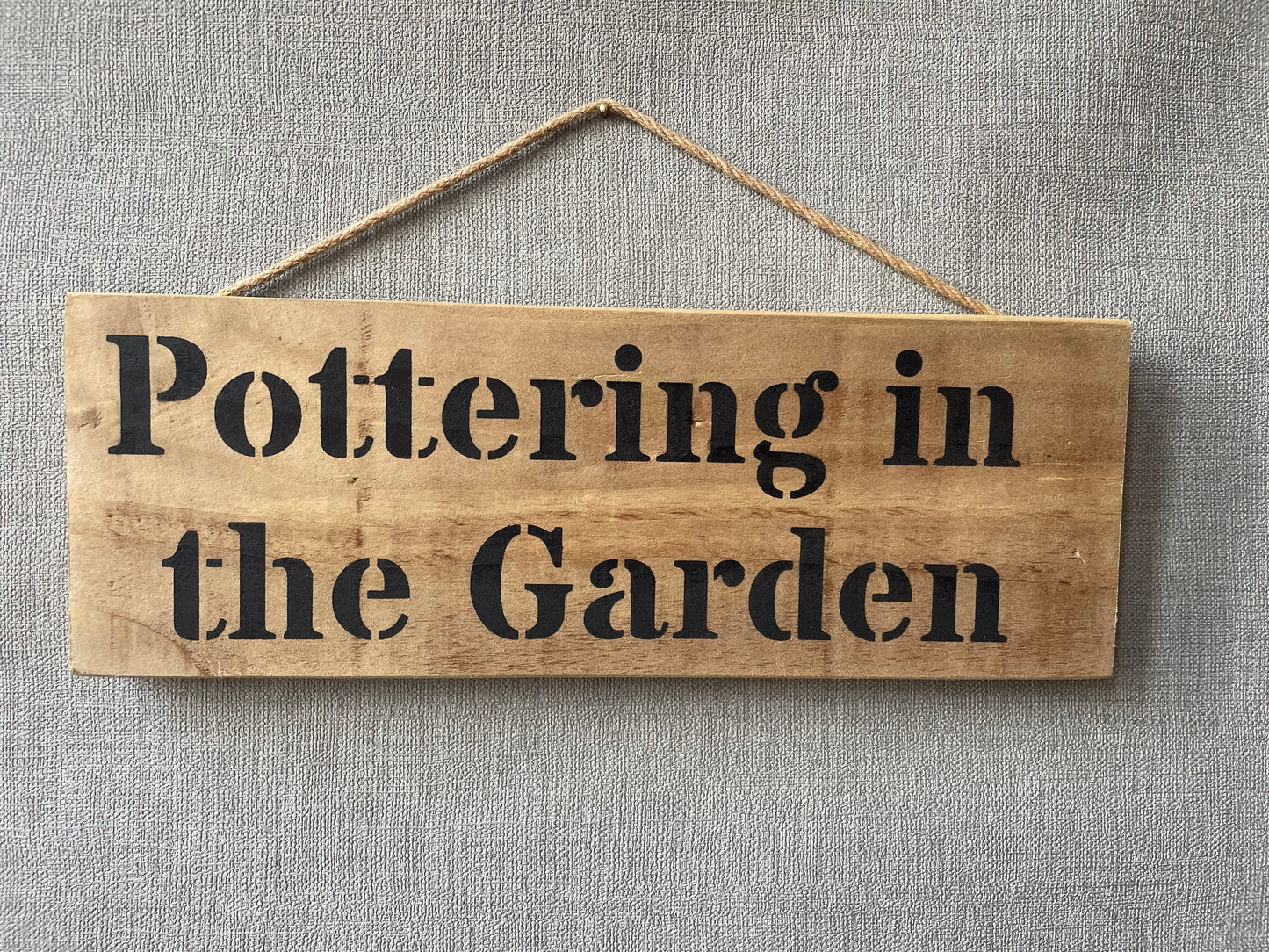 Handmade wooden sign - (Pottering in the Garden)