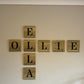 Wooden wall hanging scrabble letter