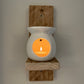 Wooden wall mounted candle holder