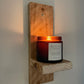 Wooden wall mounted candle holder