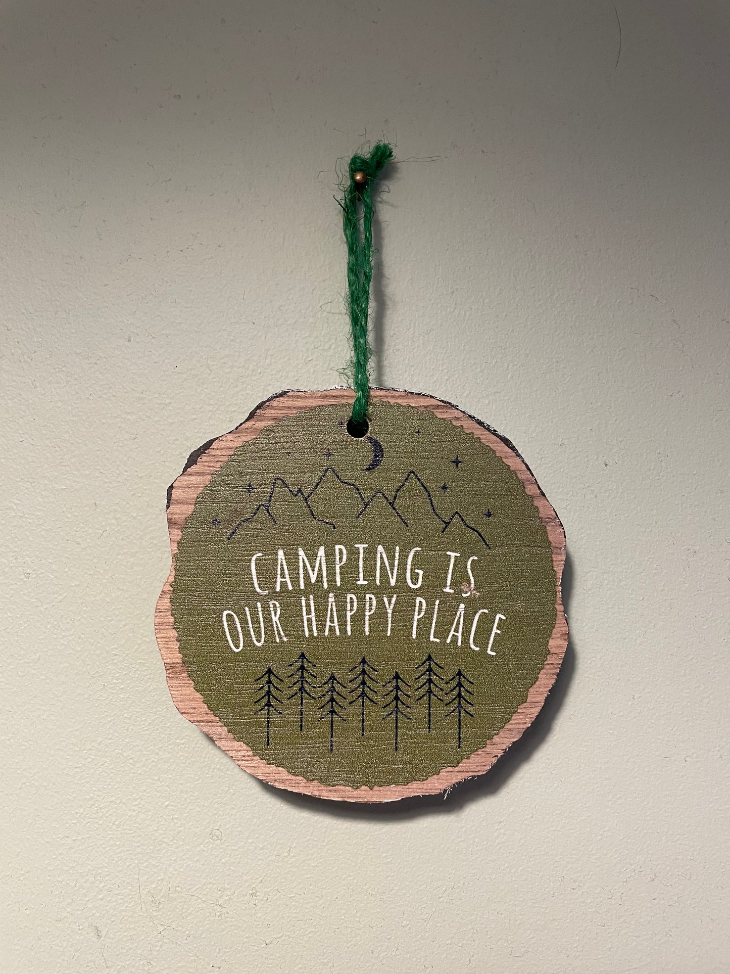 Happy Camper Wooden Slice Signs
