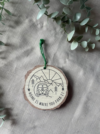 Happy Camper Wooden Slice Signs