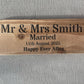 Handmade persoalised wedding or anniversary gift wooden sign (Mr & Mrs)
