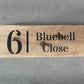 Handmade persoalised wooden house sign (Number & Name)