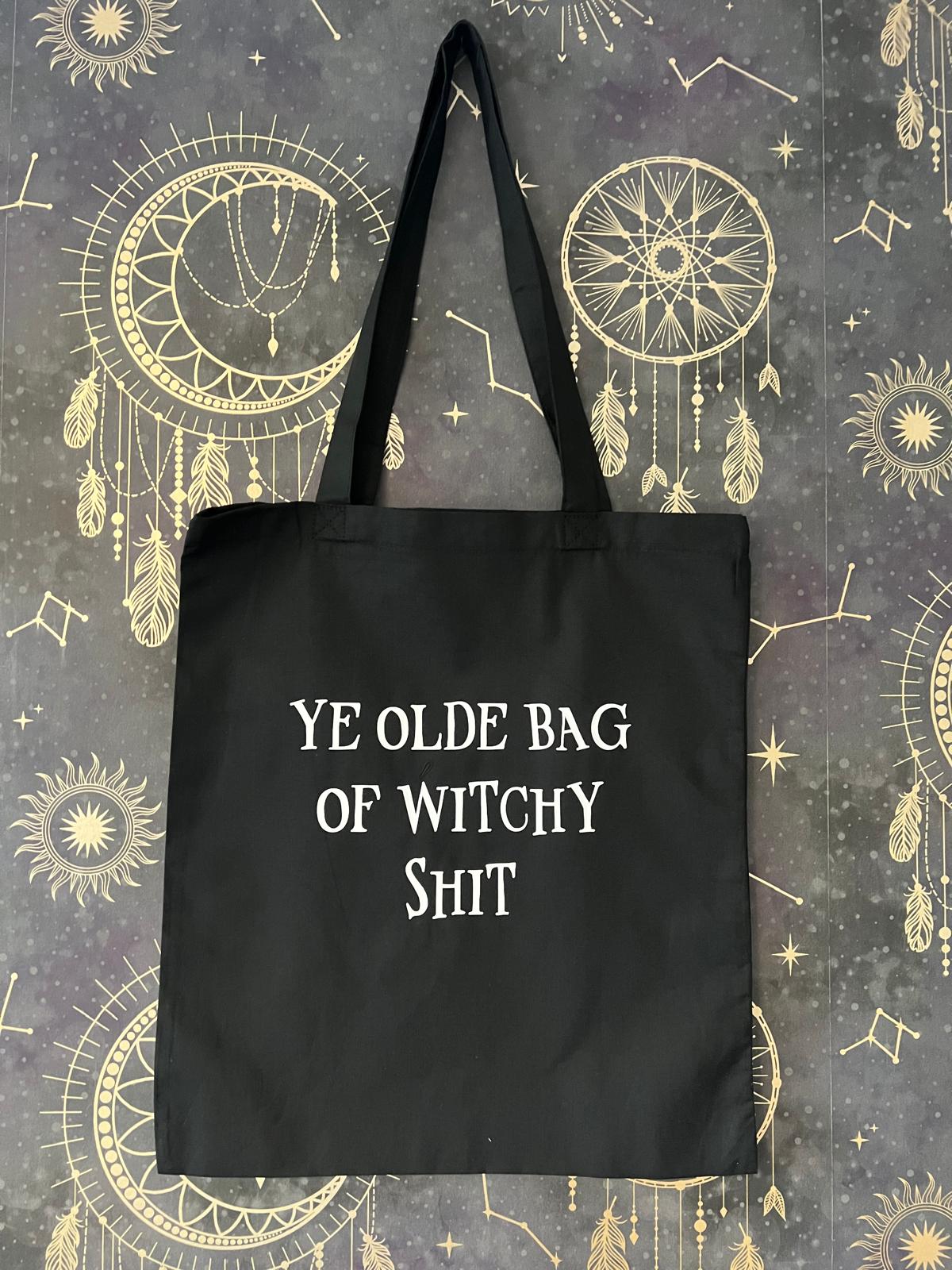 100% Cotton Tote Bag - Ye Olde Bag Of Witchy Shit