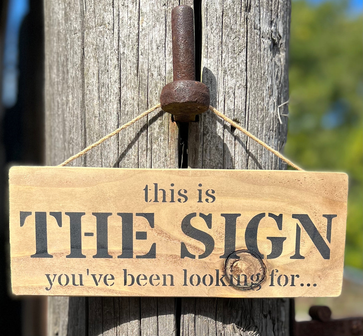 Handmade wooden sign - (this is THE SIGN you've been looking for...)